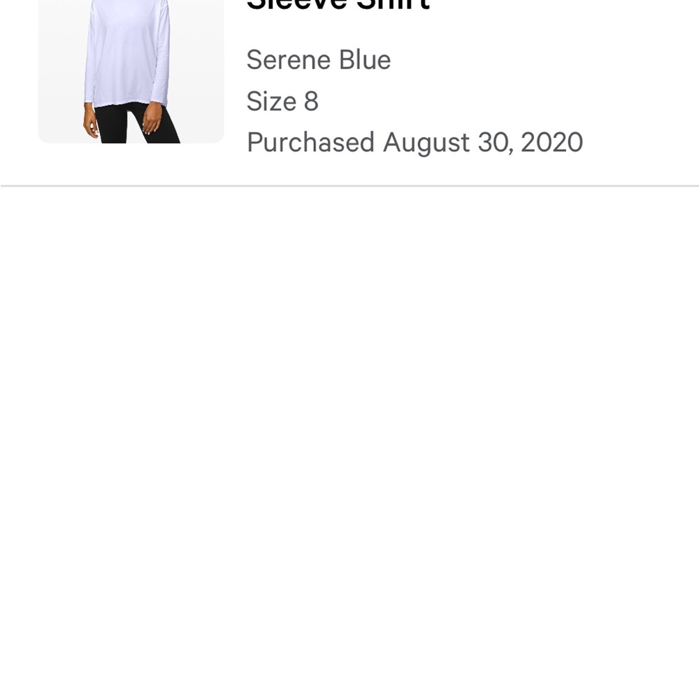 Lululemon Serene Blue Long Sleeve Shirt